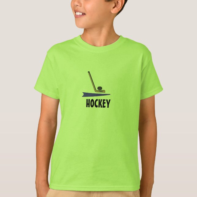 Hockey Stick och Puck Tee Shirt (Framsida)