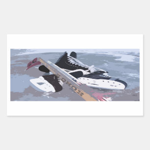 Hockey Sticker Rektangulärt Klistermärke