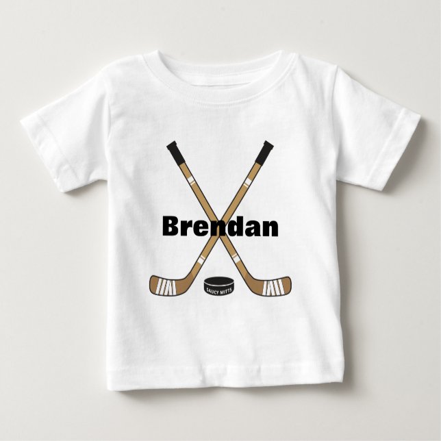 Hockey Sticks Baby Infant Personlig T-shirt (Framsida)