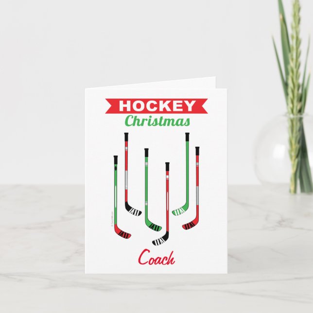 Hockey Sticks Coach julkort Helgkort (Framsida)