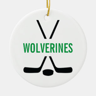 Hockey Sticks Personlig Julgransprydnad Keramik