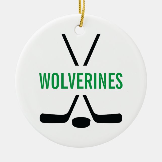 Hockey Sticks Personlig Julgransprydnad Keramik (Framsidan)
