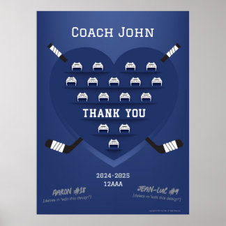Hockey Tack Coach Manager - teamet namnteckning Poster