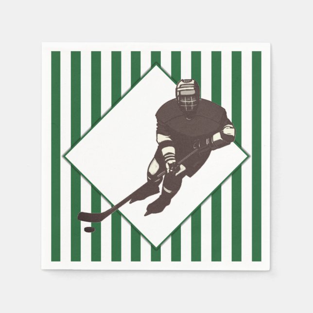 Hockey Team Grönt Napkins Pappersservett (Framsidan)