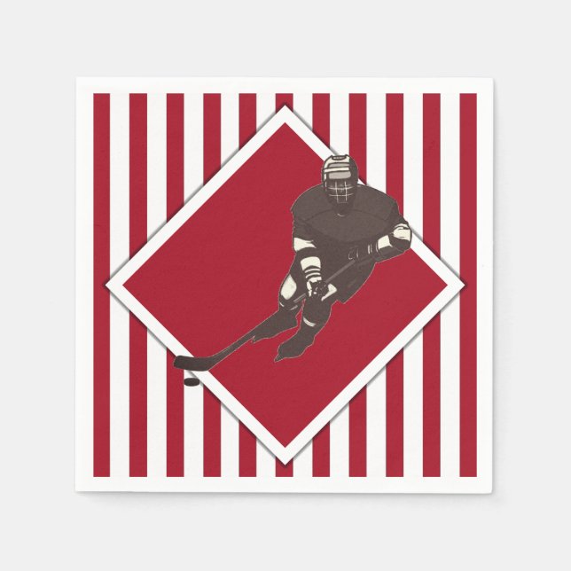 Hockey Team Red Napkins Pappersservett (Framsidan)
