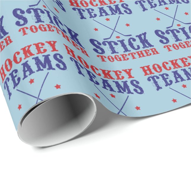 Hockey Teams Stick tillsammans Gift Wrap Presentpapper (Rullad Hörn)
