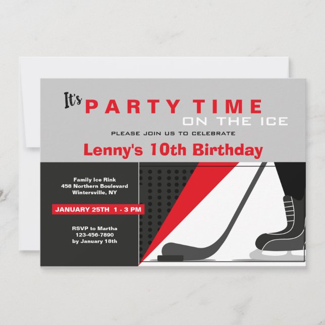 Hockey-tema inbjudan (Framsida)