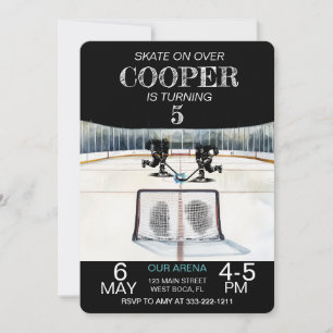 Hockey Theme Birthday Inbjudningar