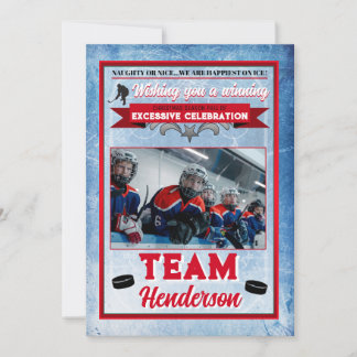 Hockey Thmet 1 Photo jul Card Inbjudningar
