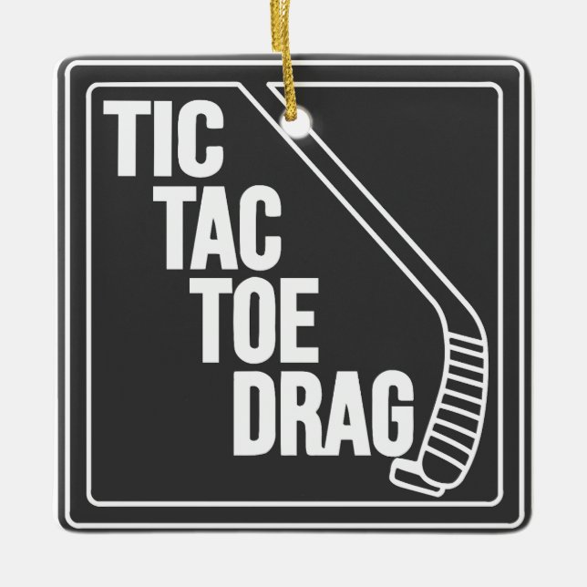 Hockey Toe Drag Julgransprydnad Keramik (Framsida)