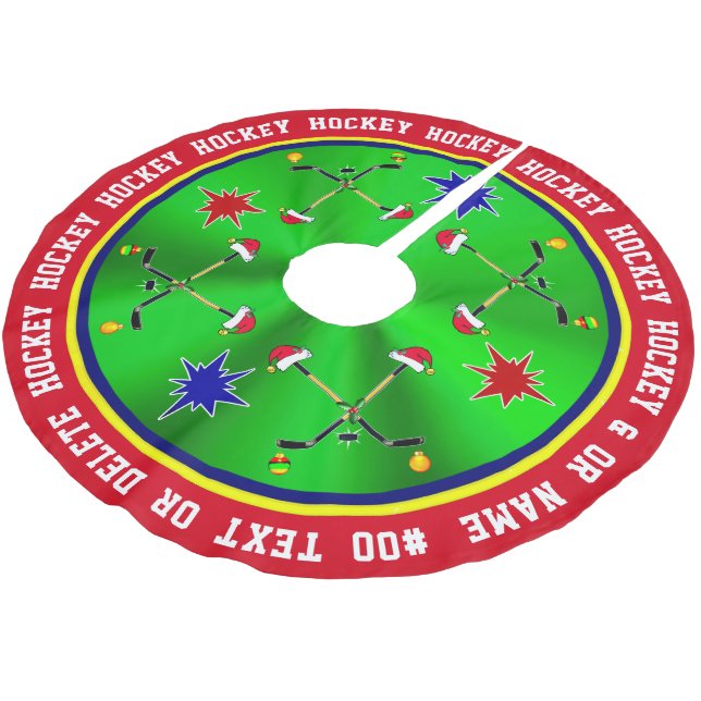 Hockey Träd Skirt, Hockey Juldekorationer Julgransmatta Borstad Polyester (Vinklad)