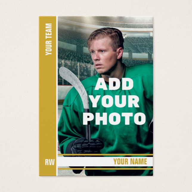 Hockey Trading Card guld - Anpassningsbar Stats Visitkort (Framsidan)