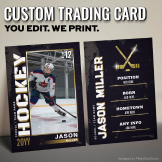 Hockey Trading Card Hockey Player Card Black Guld
