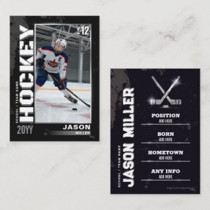 Hockey Trading Card, Hockey Player Card Silver