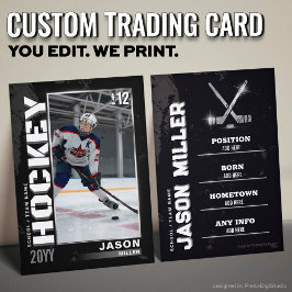 Hockey Trading Card, Hockey Player Card Silver