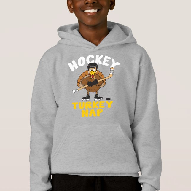 Hockey Turkey Nap Thanksgiving T Shirt (Framsida)