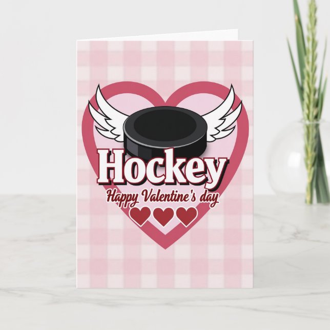 Hockey Valentine Love Card Kort (Framsida)