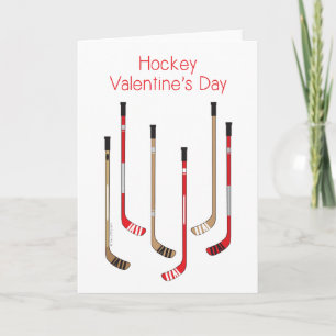 Hockey Valentines Dag Card - Hockey Sticks Helgkort