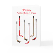 Hockey Valentines Dag Card - Hockey Sticks