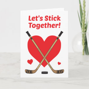 Hockey Valentines Dag Card - Låt oss håll ihop Helgkort