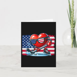 Hockey Valentines day Valentine US Flagga Sungles Kort