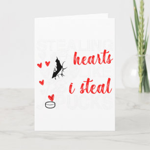 Hockey Valentines stjäl hjärtan som jag stjäl puck Kort