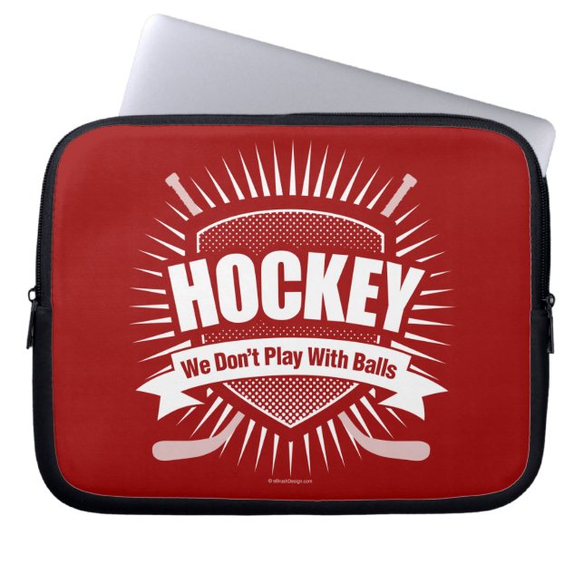 Hockey: Vi leker inte med bollar Laptop Sleeve (Framsidan)