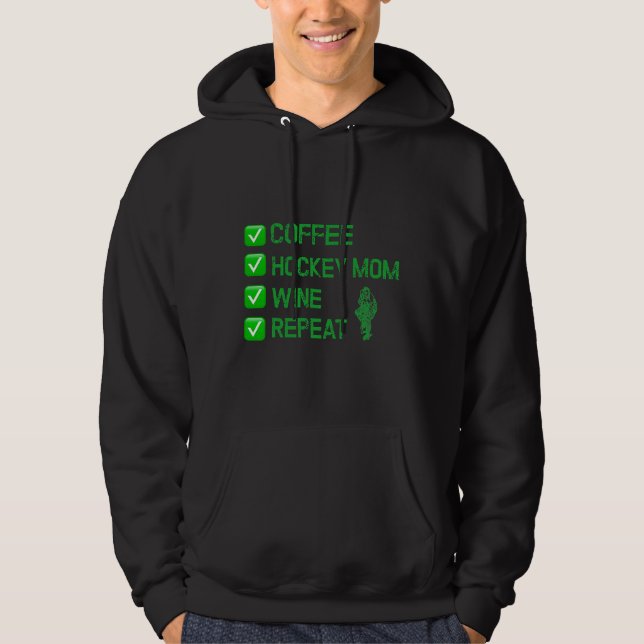 Hockey Vin Mamma Drink Drinking Alcohol Hoodie (Framsida)