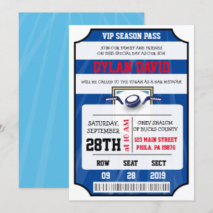 HOCKEY VIP BILJETT Bar Bat Mitzvah-inbjudan Inbjudningar