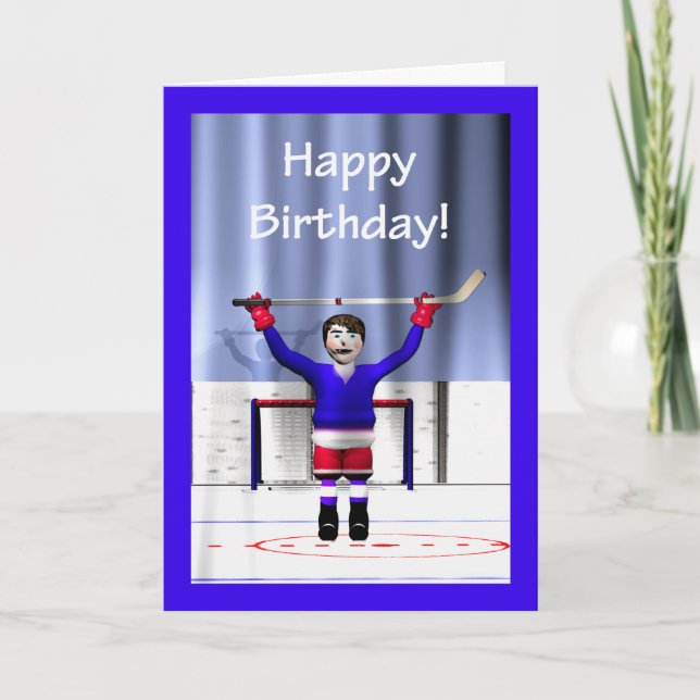 Hockey Winner Birthday Kort (Framsida)