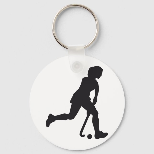 Hockey Woman Nyckelring (Framsida)