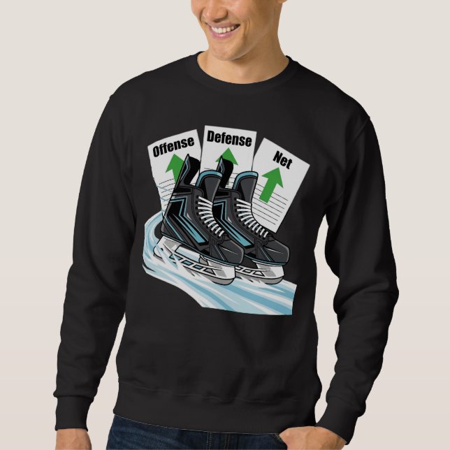 Hockeyåkaren med statistikkort - T-shirts & Sweate Lång Ärmad Tröja (Framsida)