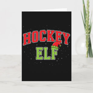 Hockeyälva jul familj matchande grupp jul kort