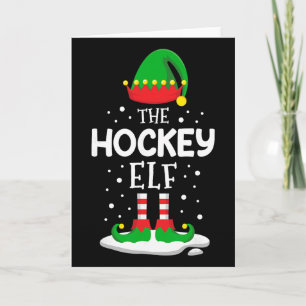 Hockeyälva julen familjen matchande outfit Xm Kort