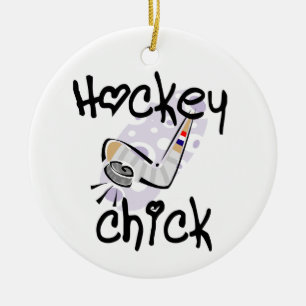 HockeychickT-tröja och gåvor Julgransprydnad Keramik