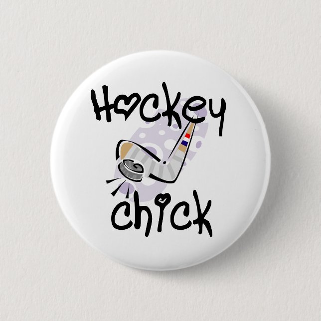 HockeychickT-tröja och gåvor Knapp (Framsida)
