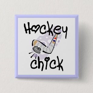 HockeychickT-tröja och gåvor Knapp