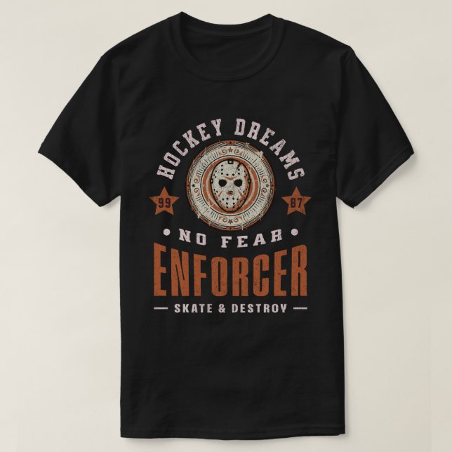 Hockeydrömmar No Fear Enforcer-apparel Skridsko Fa T Shirt (Design framsida)