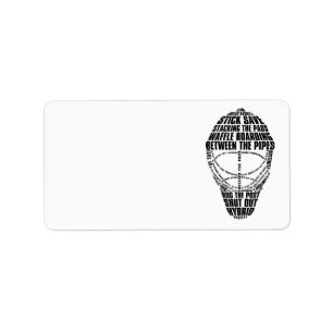 Hockeygoalien maskerar adressetiketter