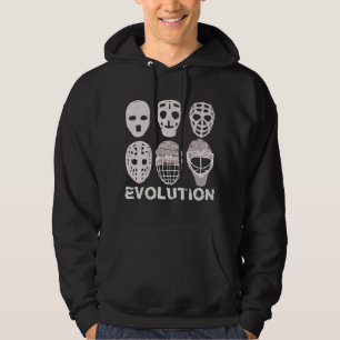 Hockeygoalien maskerar evolutionhoodien tröja med luva