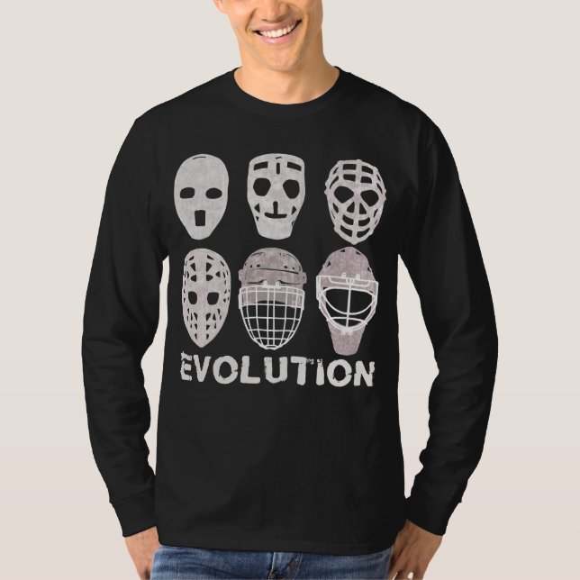 Hockeygoalien maskerar evolutionmanar utslagsplats tröja (Framsida)