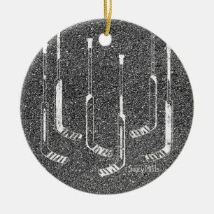 HockeyGoaliepinnar Julgransprydnad Keramik