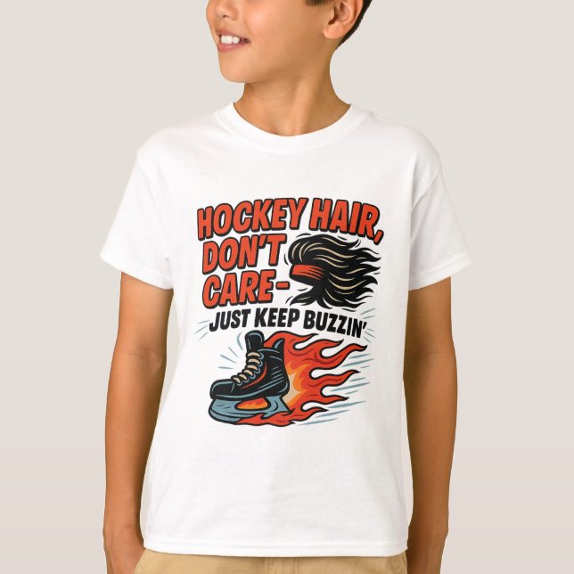 Hockeyhår spelar ingen roll, fortsätt bara surra d t shirt (Framsida)