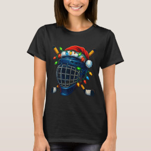 Hockeyhjälm julbelysning tomtehatt design Xm T Shirt