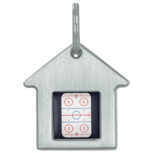 Hockeyisbanadiagram på stil för blåttkolfiber namnbricka husdjur