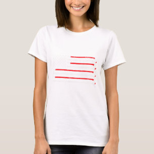 Hockeyklubba USA Flagga Blek Hockeyspelare Kvinnor T Shirt