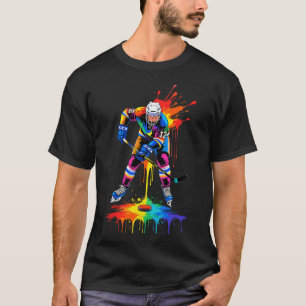 Hockeyklubbor Glass Sprinkle Drip Sport Pojke Yo T Shirt