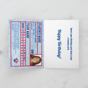 Hockeykort med födelsekort med anpassade stativ kort