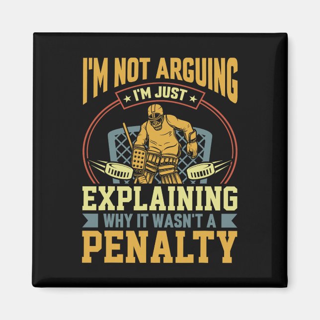 Hockeymålvakt förklarar straff rolig ishockey magnet (Framsidan)