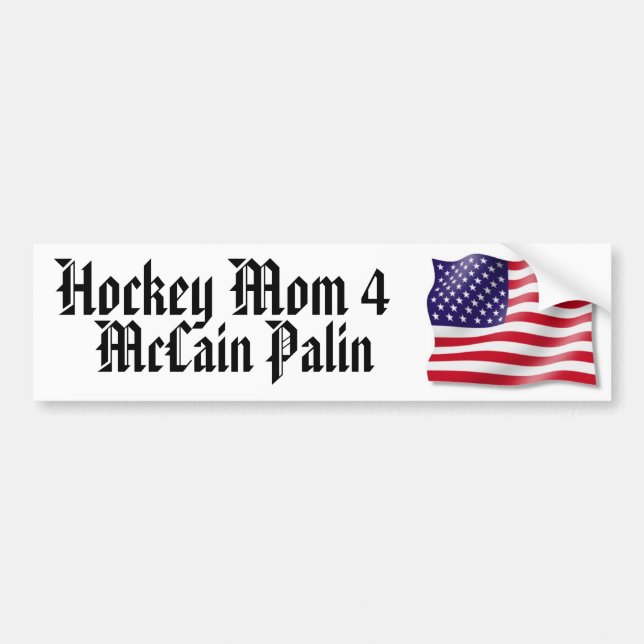 Hockeymamma 4 McCain Palin Bildekal (Framsidan)
